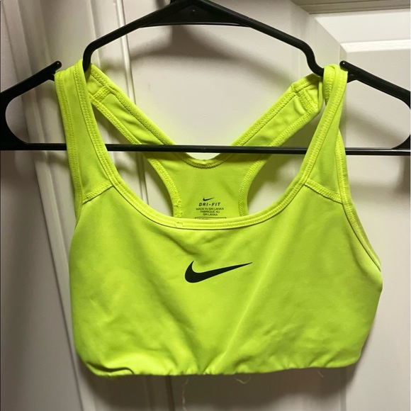 Neon Yellow Nike Sports Bra - Picture 1 of 3